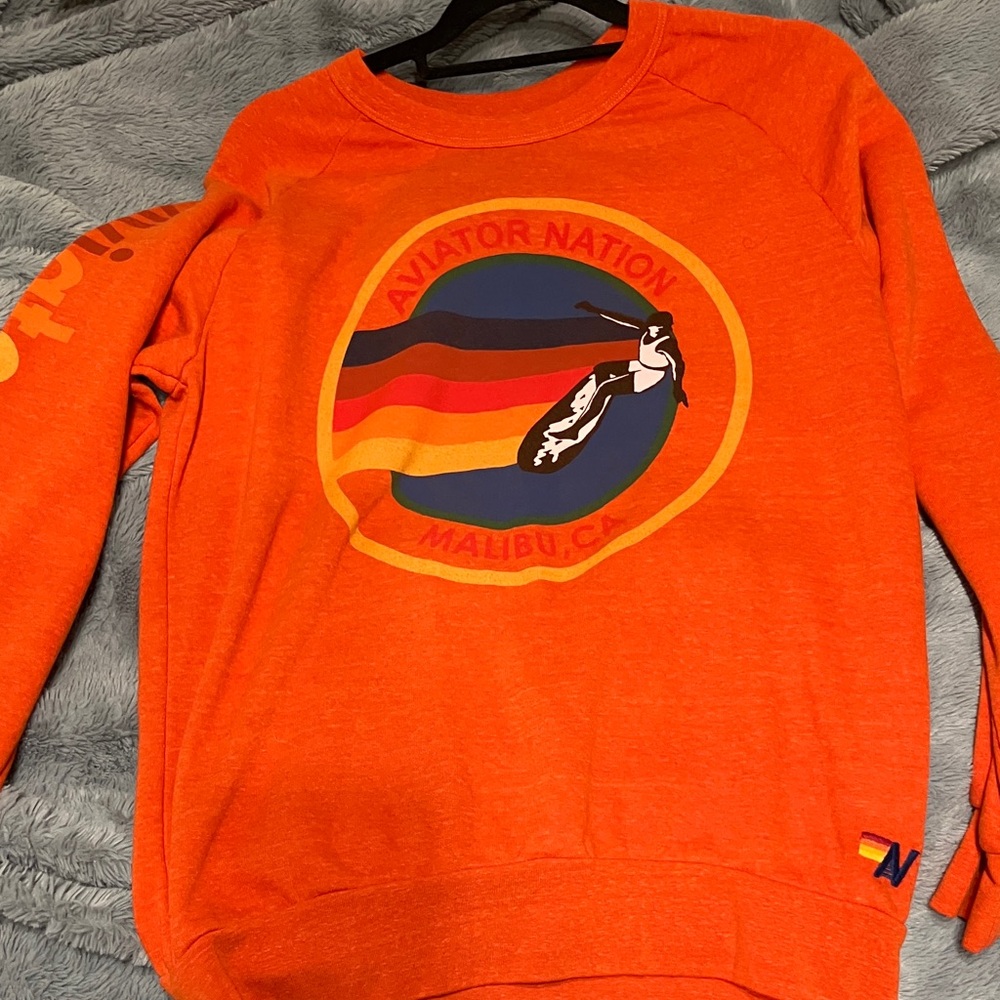 Aviator Nation Orange Sweater